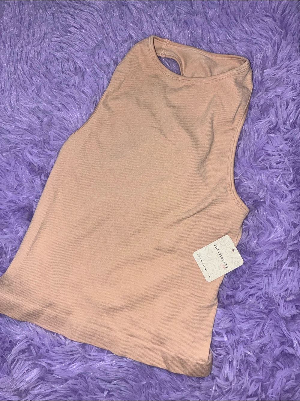NWT Free People FP Movement Happiness Runs Tank Top Nude Beige XS/S